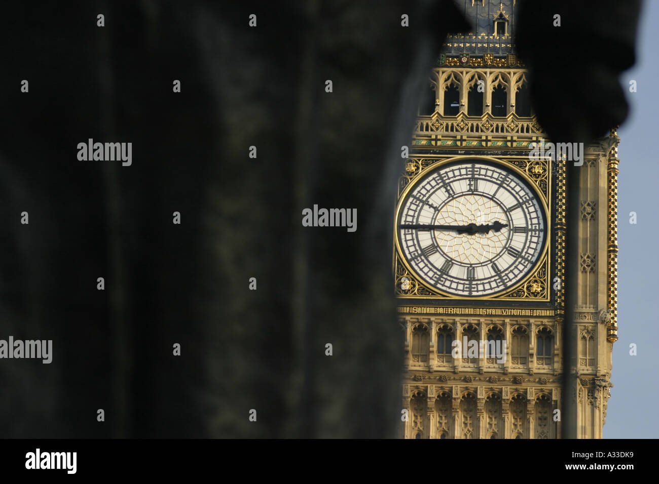 Photo de Big Ben et Winston Churchill Statue à Londres Royaume-Uni Banque D'Images