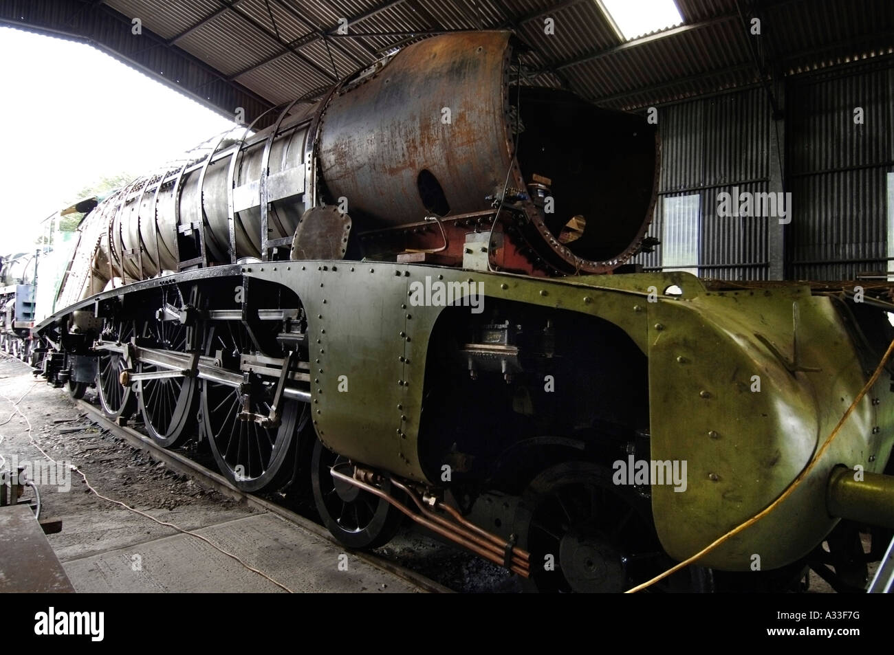 Conserves de loco de vapeur Butor sur le cresson Line à la mi Hants Railway à Ropley, Hants. Banque D'Images