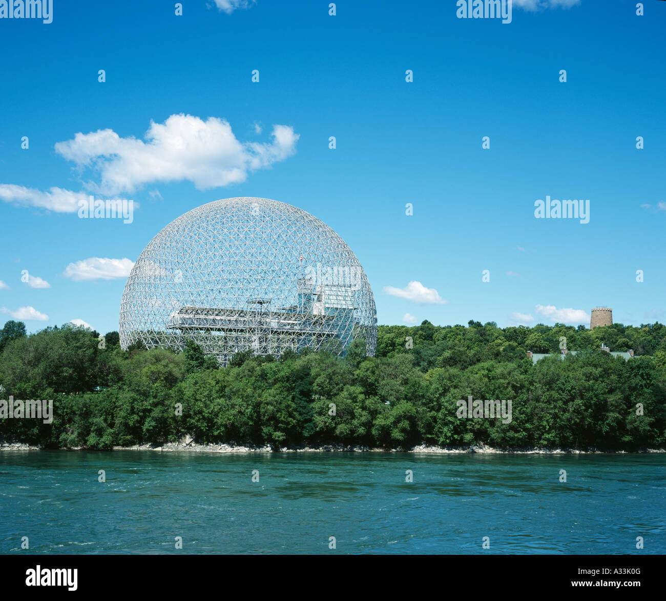 Biosphère, pavillon américain restauré l'Expo '67, St Helen's Island, Montréal, 1967 Banque D'Images