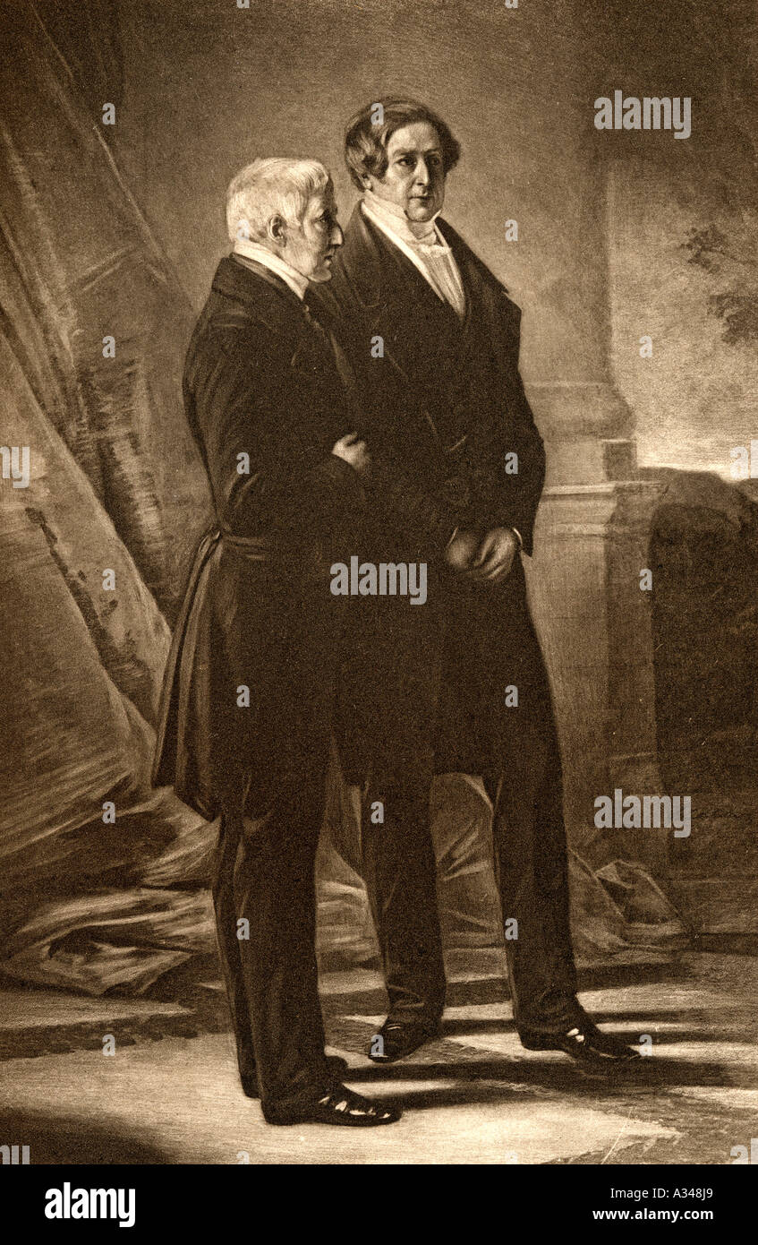 Duc de Wellington, à gauche, et Sir Robert Peel, à droite. Banque D'Images
