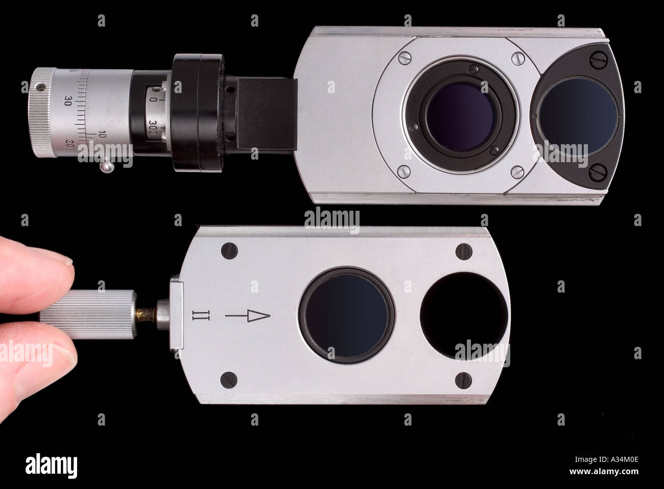 Zeiss microscope composé Normarski curseurs polarisant Banque D'Images