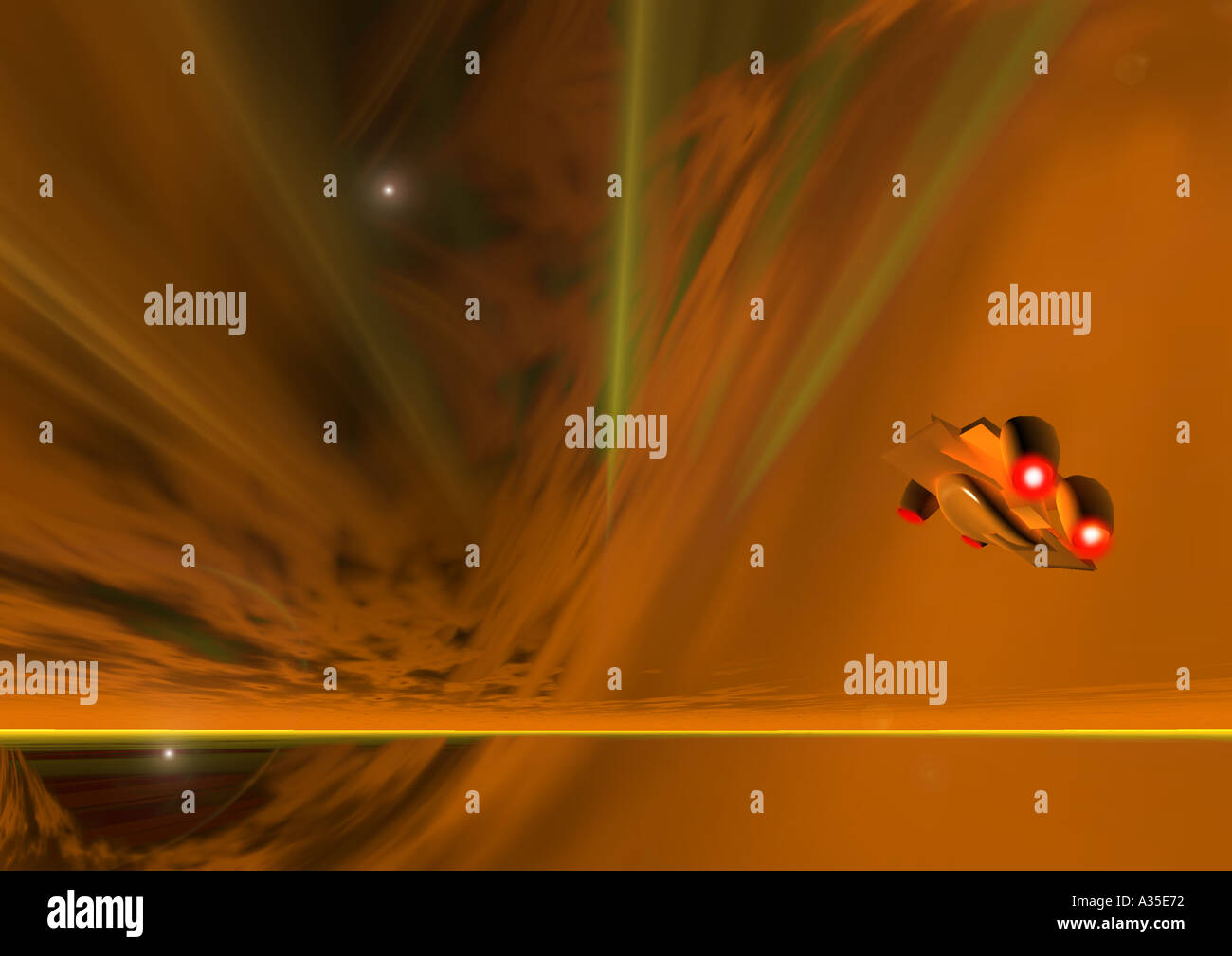 Science-fiction paysage cosmique Banque D'Images