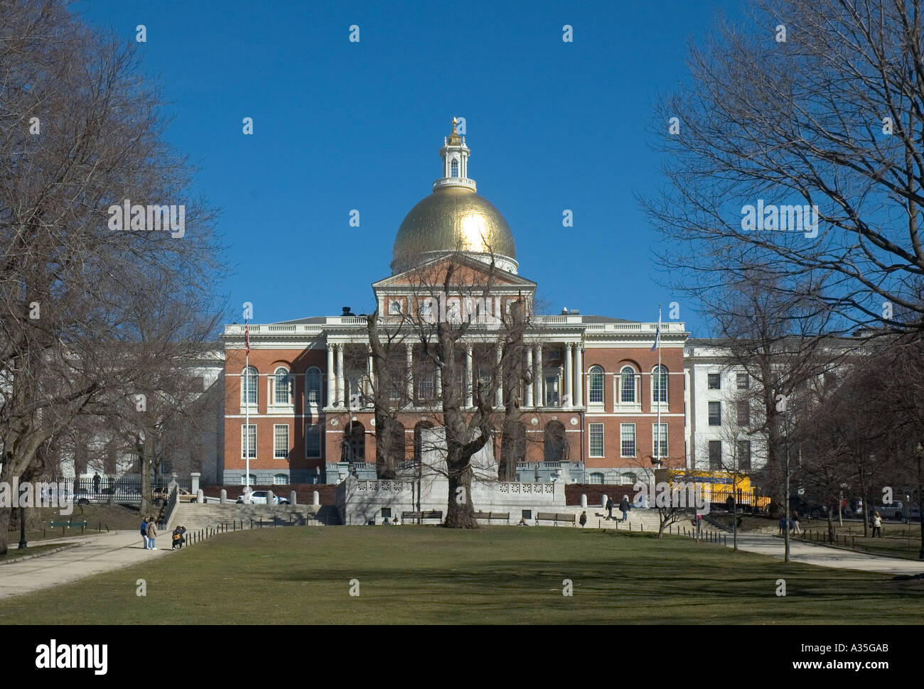 Les Massachusett Statehouse sur Beacon Hill à Boston Banque D'Images Les Massachusett Statehouse sur Beacon Hill à Boston Banque D'Images