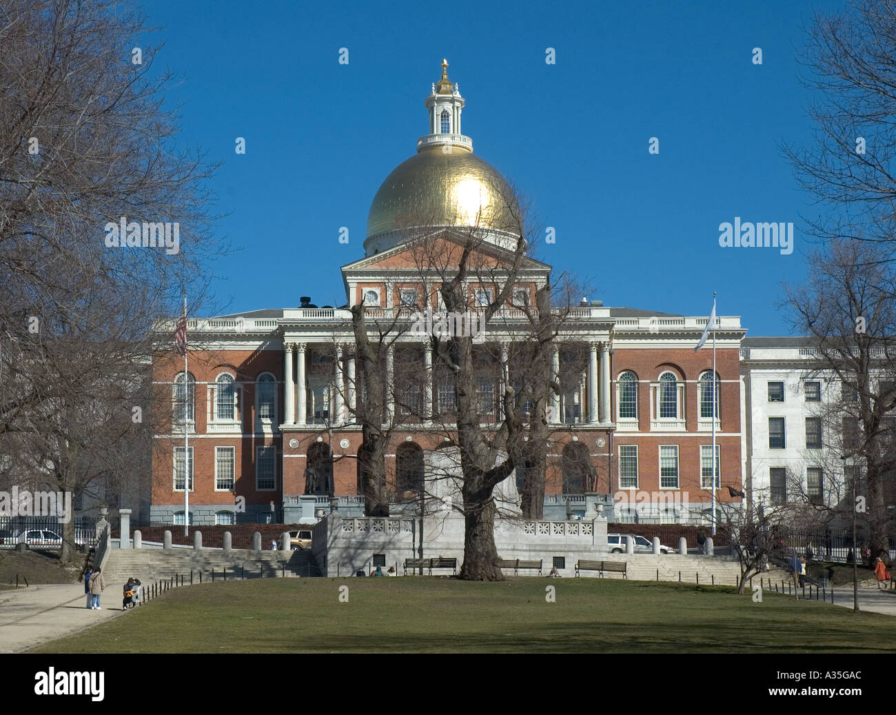 Les Massachusett Statehouse sur Beacon Hill à Boston Banque D'Images Les Massachusett Statehouse sur Beacon Hill à Boston Banque D'Images