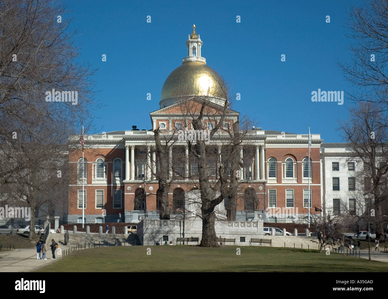Les Massachusett Statehouse sur Beacon Hill à Boston Banque D'Images Les Massachusett Statehouse sur Beacon Hill à Boston Banque D'Images