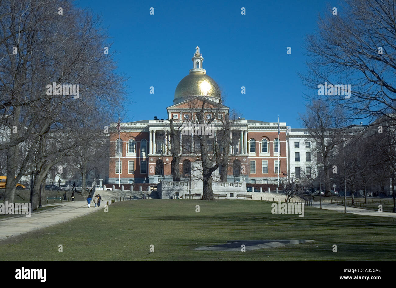 Les Massachusett Statehouse sur Beacon Hill à Boston Banque D'Images Les Massachusett Statehouse sur Beacon Hill à Boston Banque D'Images