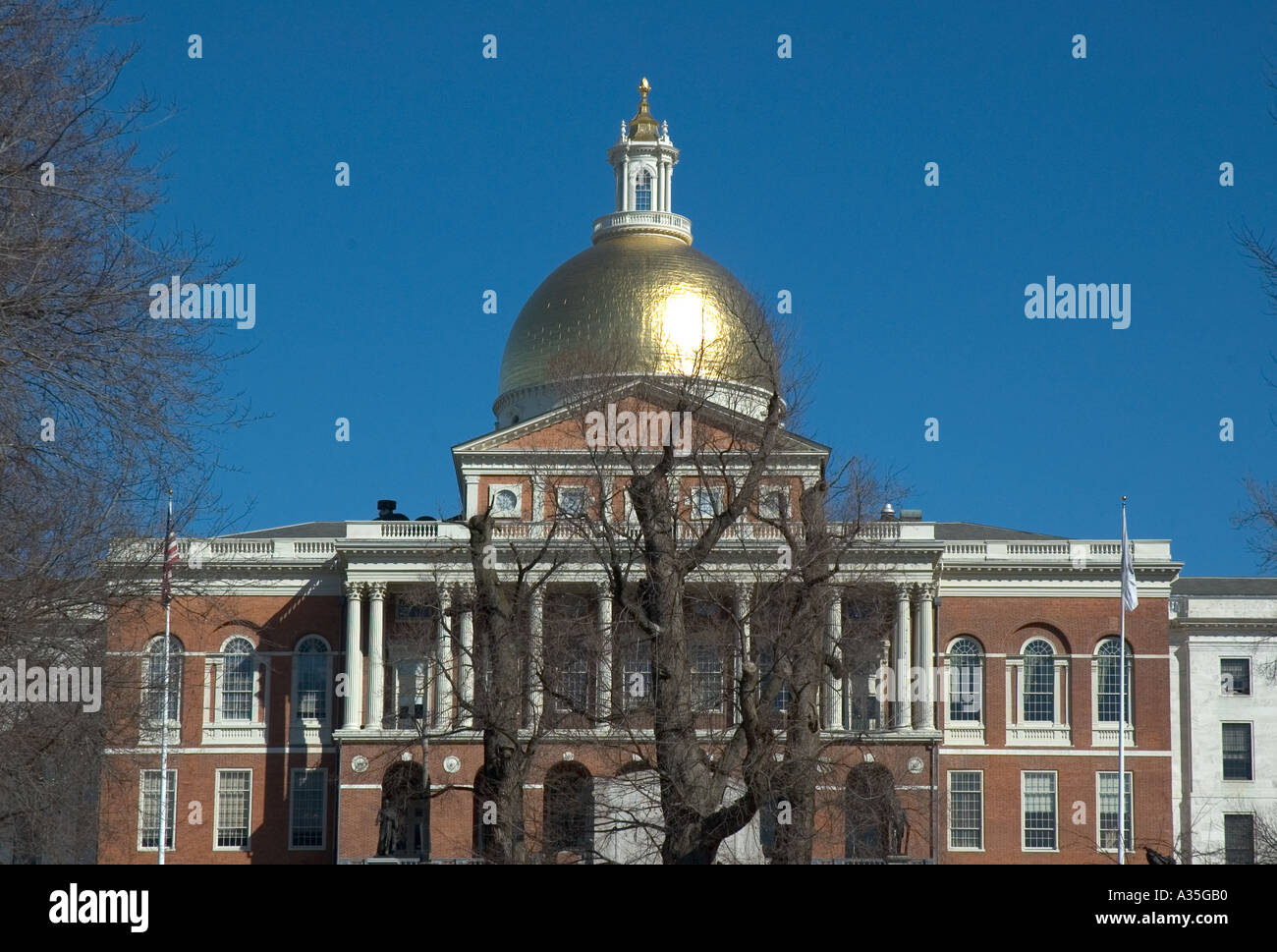 Les Massachusett Statehouse sur Beacon Hill à Boston Banque D'Images Les Massachusett Statehouse sur Beacon Hill à Boston Banque D'Images