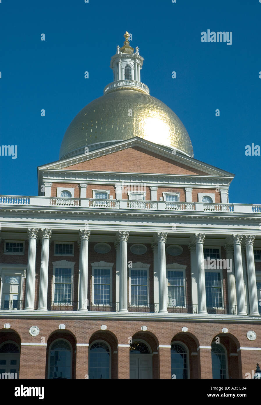 Les Massachusett Statehouse sur Beacon Hill à Boston Banque D'Images Les Massachusett Statehouse sur Beacon Hill à Boston Banque D'Images