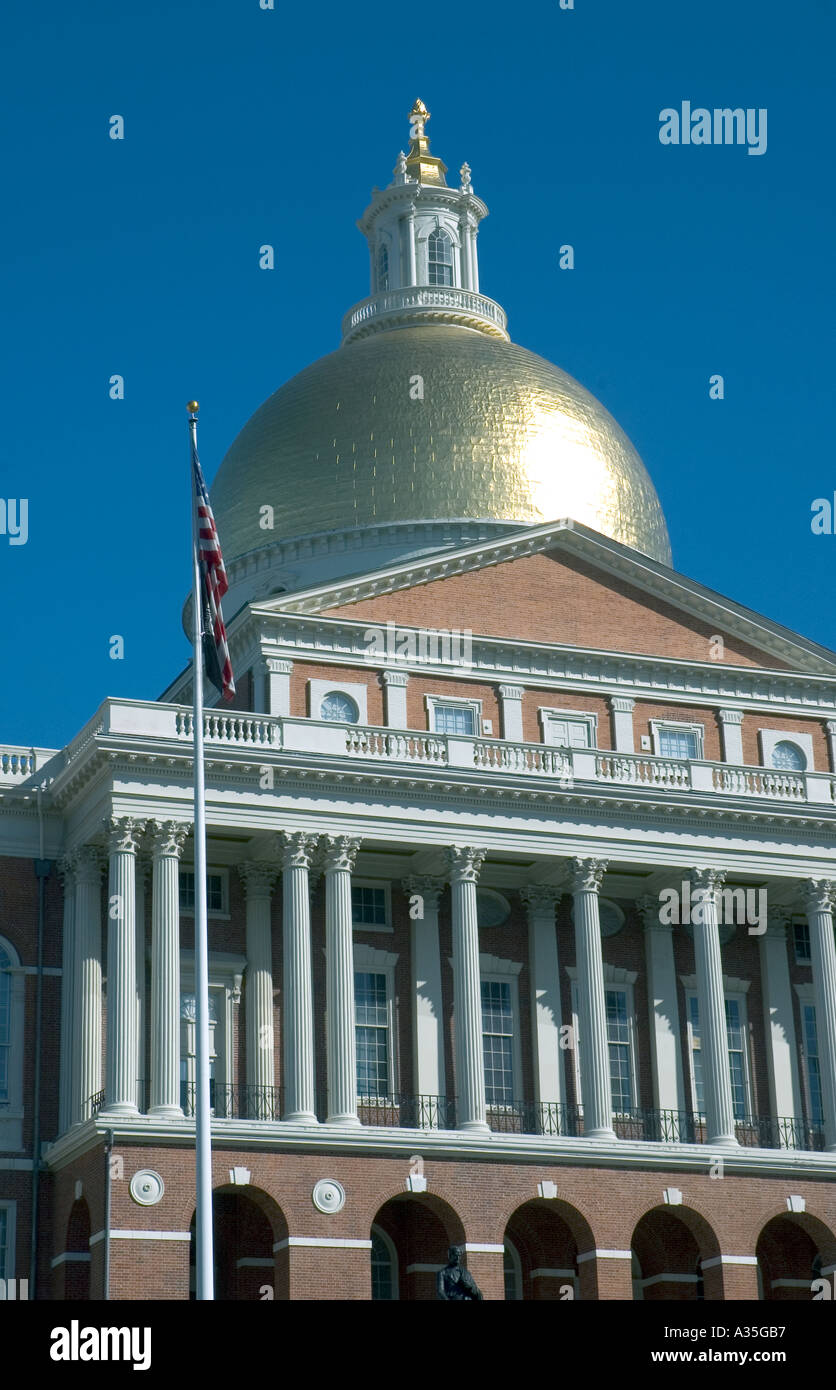 Les Massachusett Statehouse sur Beacon Hill à Boston Banque D'Images Les Massachusett Statehouse sur Beacon Hill à Boston Banque D'Images