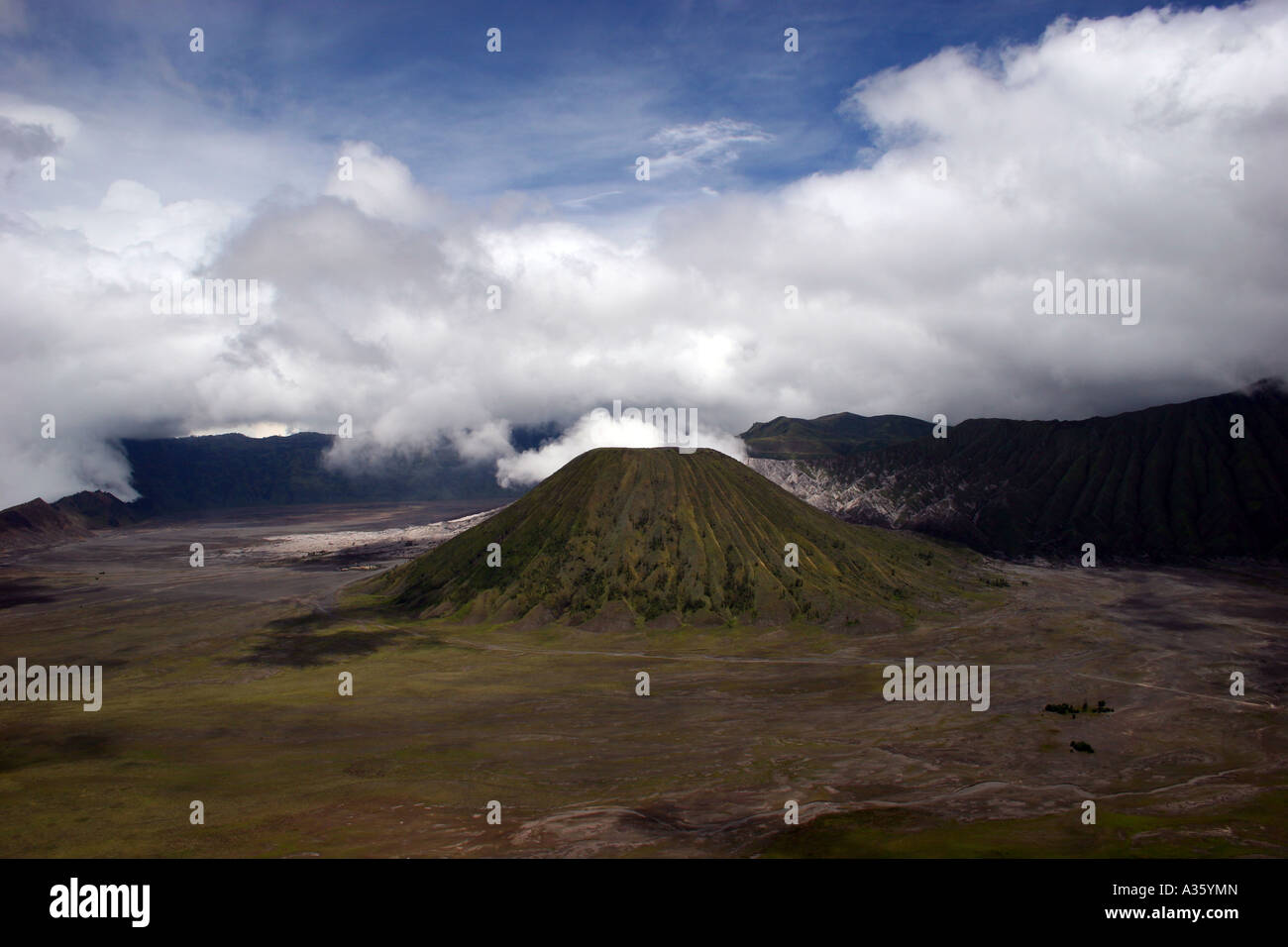 Paysage volcanique du Mont Bromo en Indonésie Banque D'Images