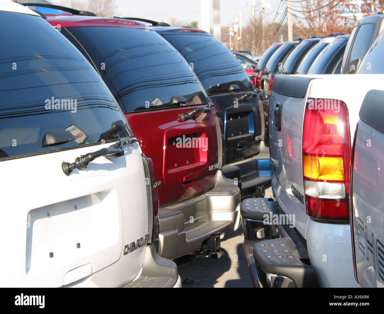 Nouveaux véhicules Chevrolet General Motors en attente d'être vendues aux Etats-Unis Banque D'Images