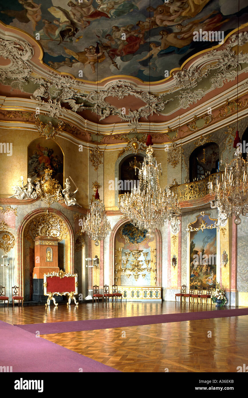 Salle du trône le château de Heidecksburg Rudolstadt Thüringen allemagne Banque D'Images