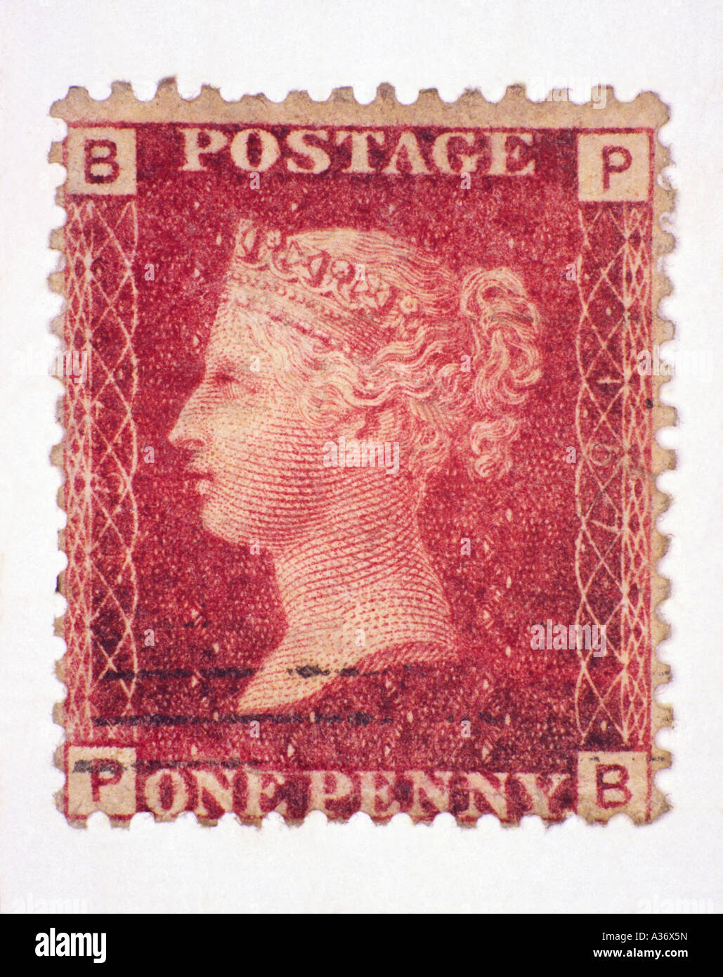 Victorian Penny Red stamp Banque D'Images