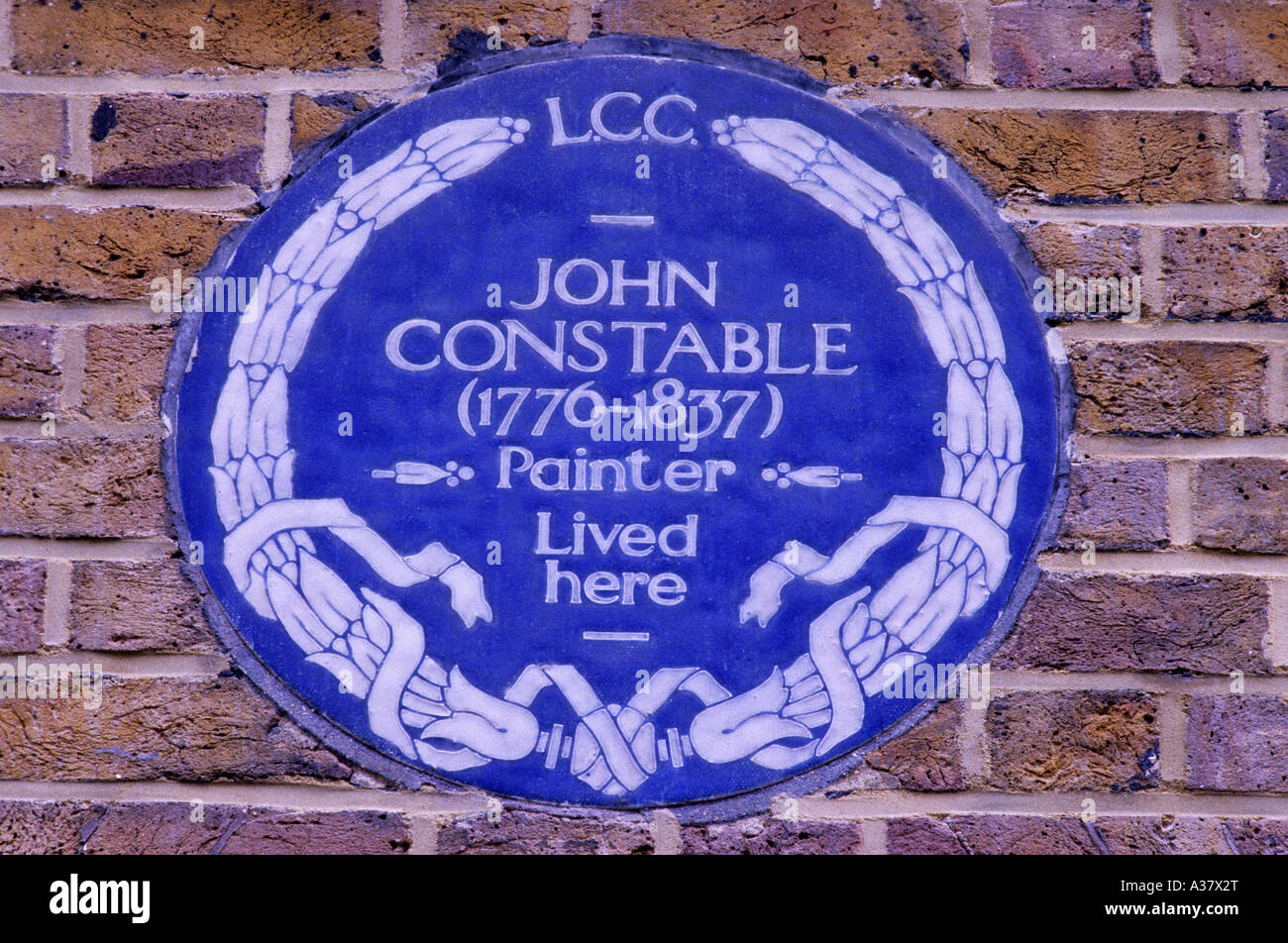 Le gendarme Blue Plaque bien à pied Hampstead Banque D'Images