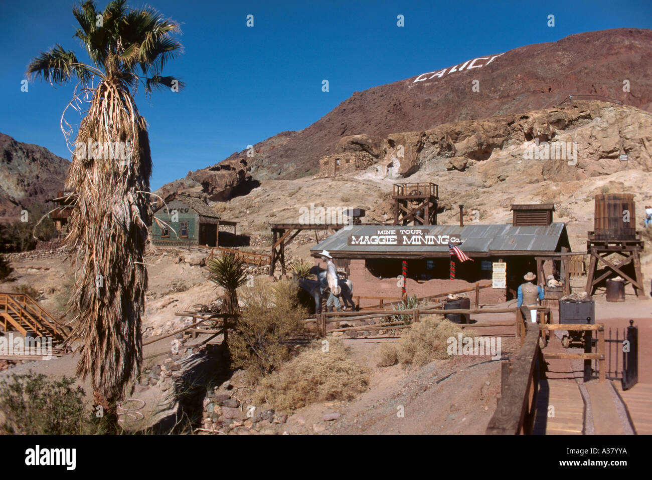 Calico Ghost Town, une ancienne ville minière d'argent, Yermo, California, USA Banque D'Images