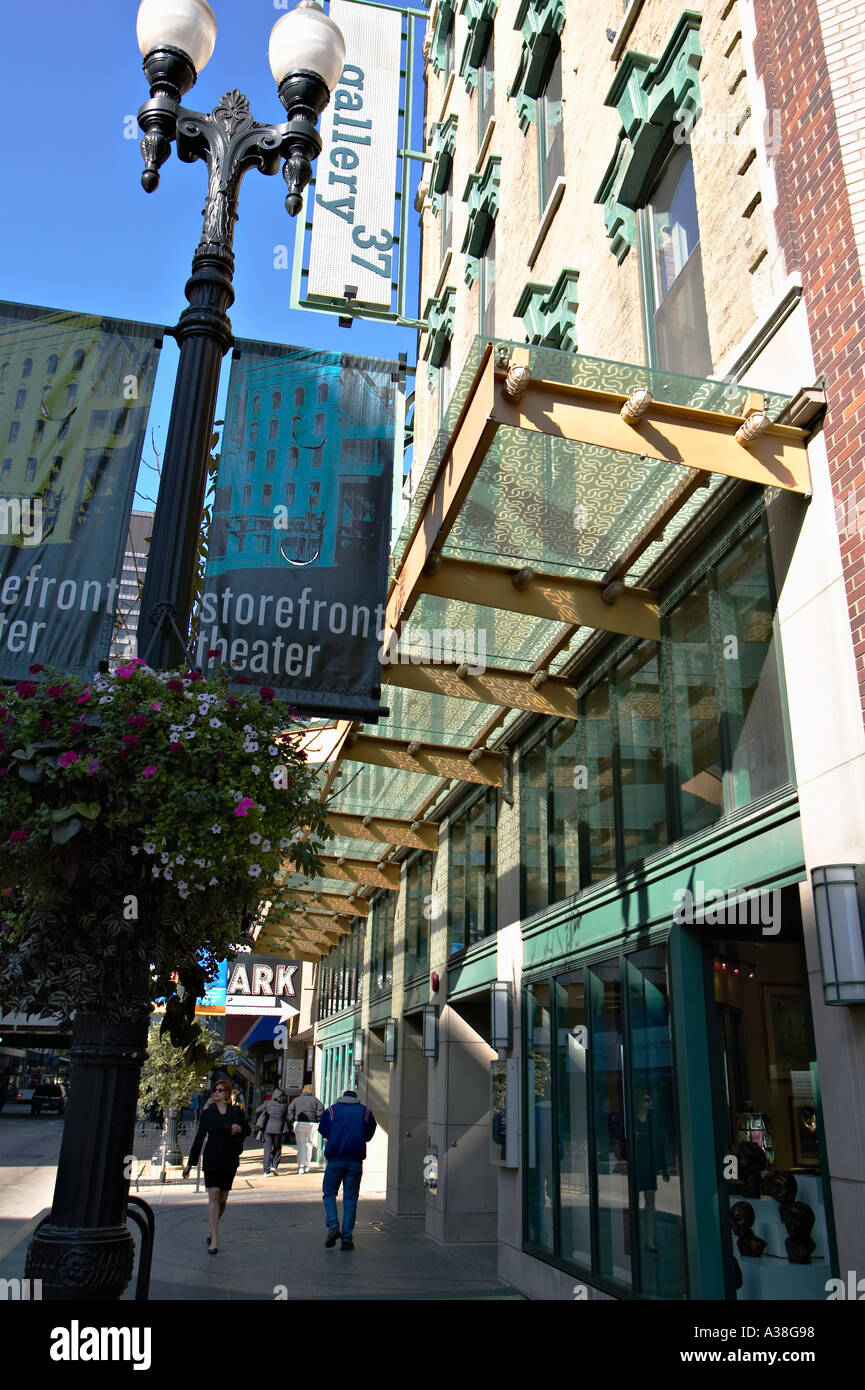 Chicago Illinois 37 Galerie d'art du bâtiment et le théâtre sur Randolph Street banner sign Banque D'Images