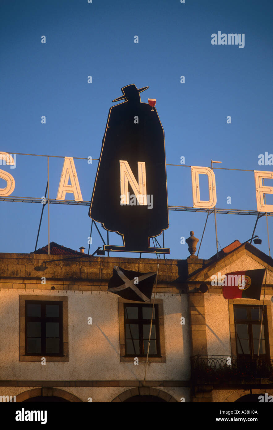 Port Sandeman Lodge et signer Vila Nova de Gaia Porto Portugal Banque D'Images