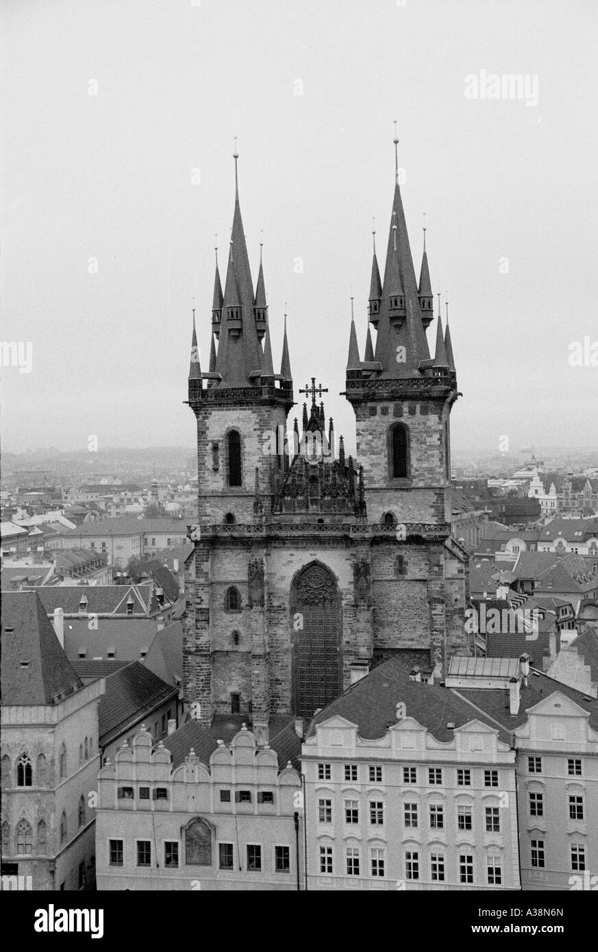 L'église de Tyn Architecture gothique à la place de la Vieille Ville Prague République Tchèque Banque D'Images