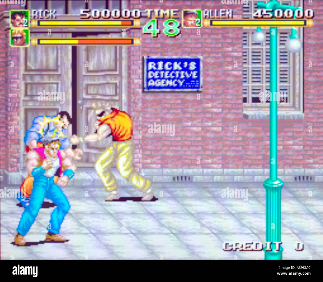 64Th Street A Detective Story Jaleco 1991 vintage arcade jeu vidéo d'écran - EDITORIAL UTILISEZ UNIQUEMENT Banque D'Images