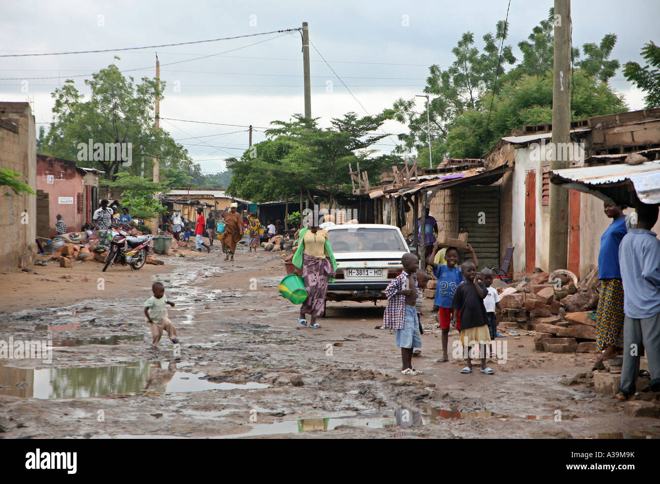Pendant la saison des pluies. En raison des inondations et de l'eau permanent de moustiques se reproduisent en abondance à Bamako Mali, Afrique Banque D'Images