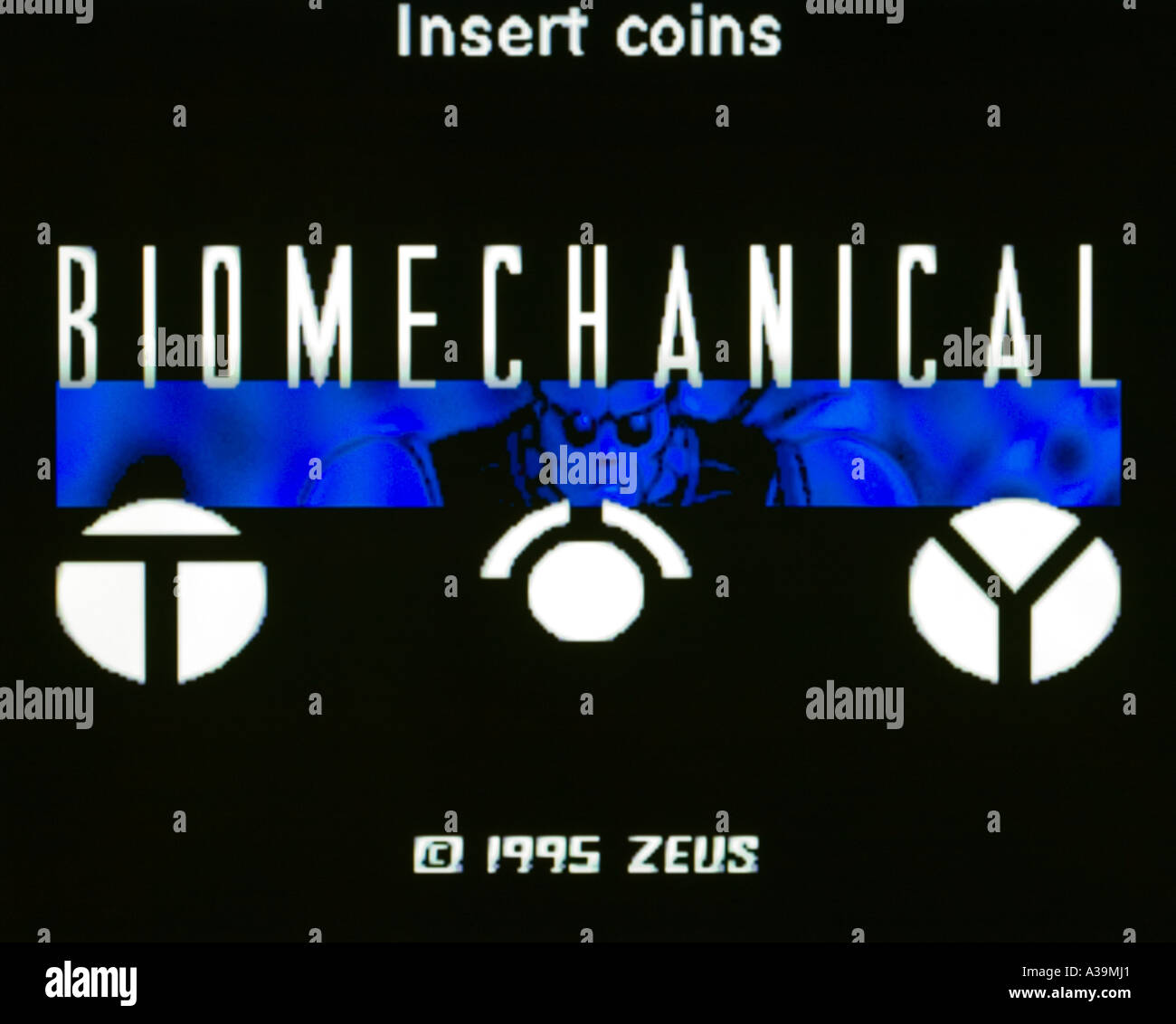 Jouet biomécaniques Zeus 1995 vintage arcade jeu vidéo d'écran - EDITORIAL UTILISEZ UNIQUEMENT Banque D'Images