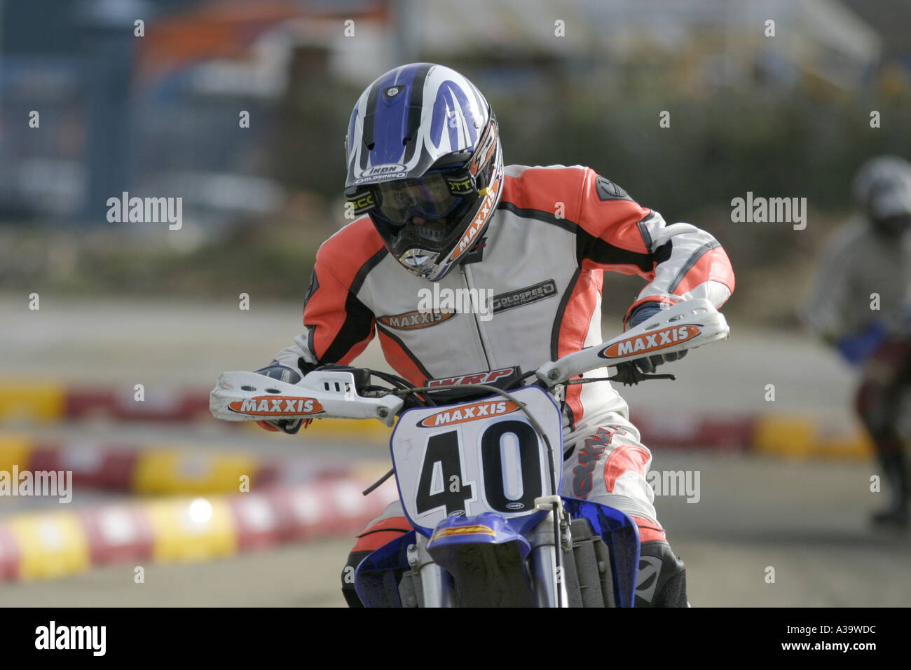 Rider Motocross moto de démonstration en sport automobile et montrer l'Irlande du Nord Belfast Titanic Quarter Banque D'Images