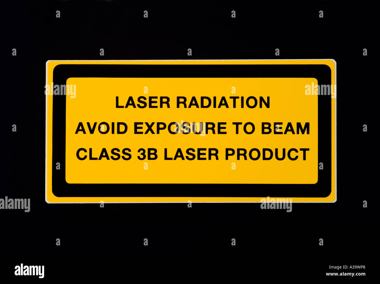 Le rayonnement laser de Classe 3B de l'étiquette d'avertissement Banque D'Images