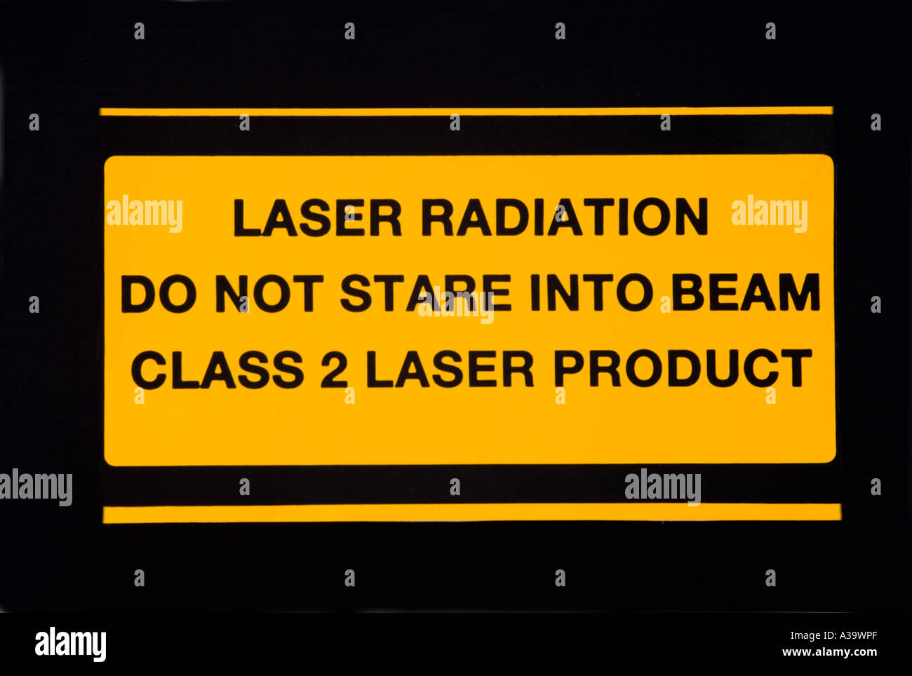 Laser de classe 2 en garde contre les rayonnements Banque D'Images