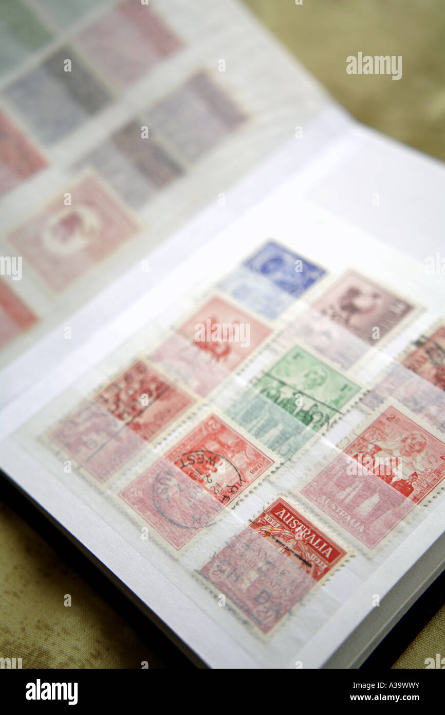 Les timbres australiens Banque D'Images