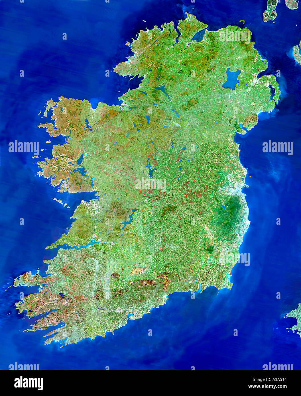 Image satellite de l'Irlande Banque D'Images