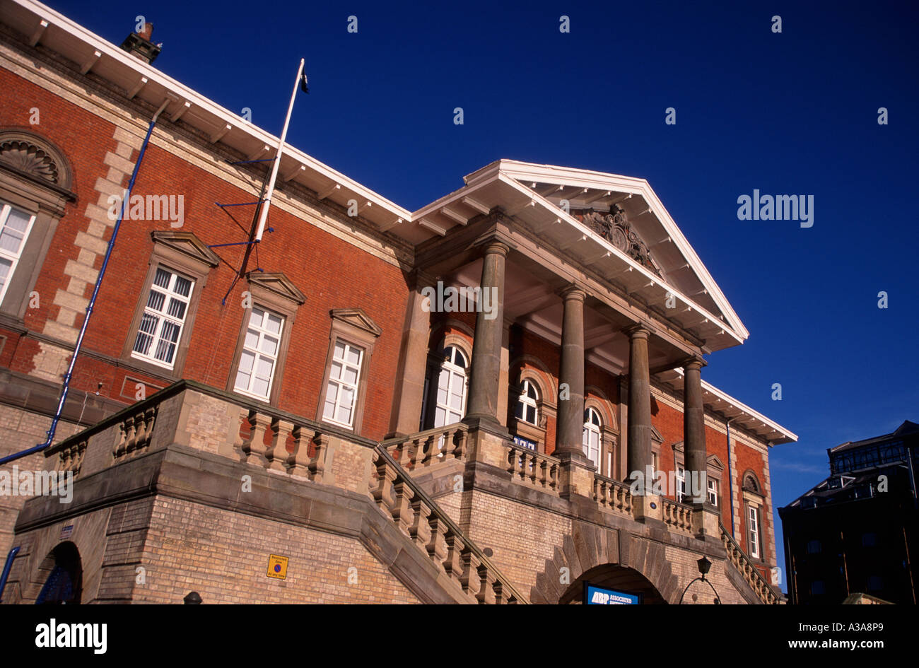 L'ancien quai Custom House Ipswich Suffolk Angleterre humide Banque D'Images