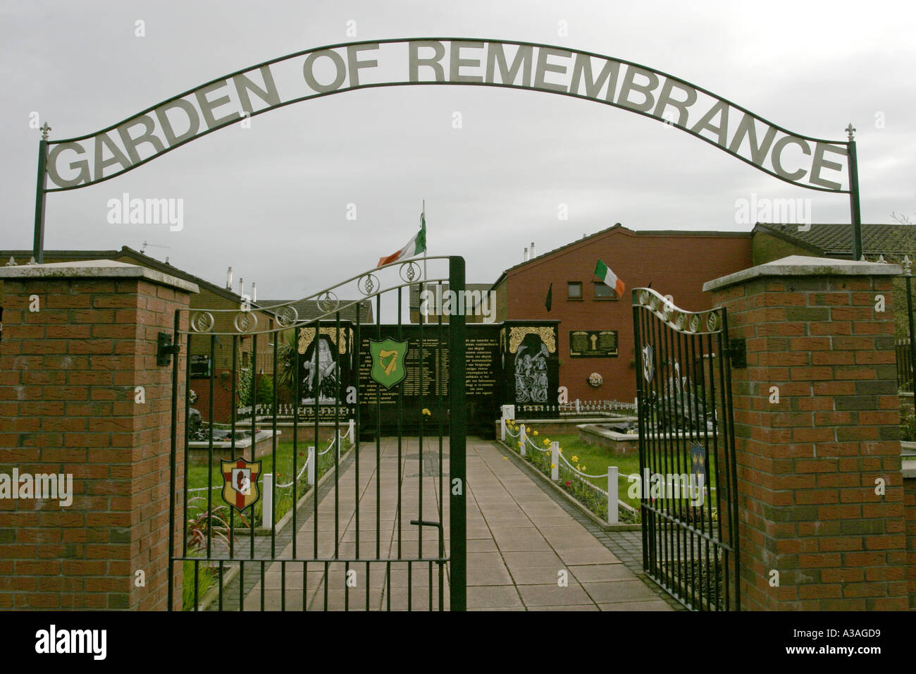 Jardin du souvenir républicain memorial garden falls road lower ouest de Belfast en Irlande du Nord Banque D'Images