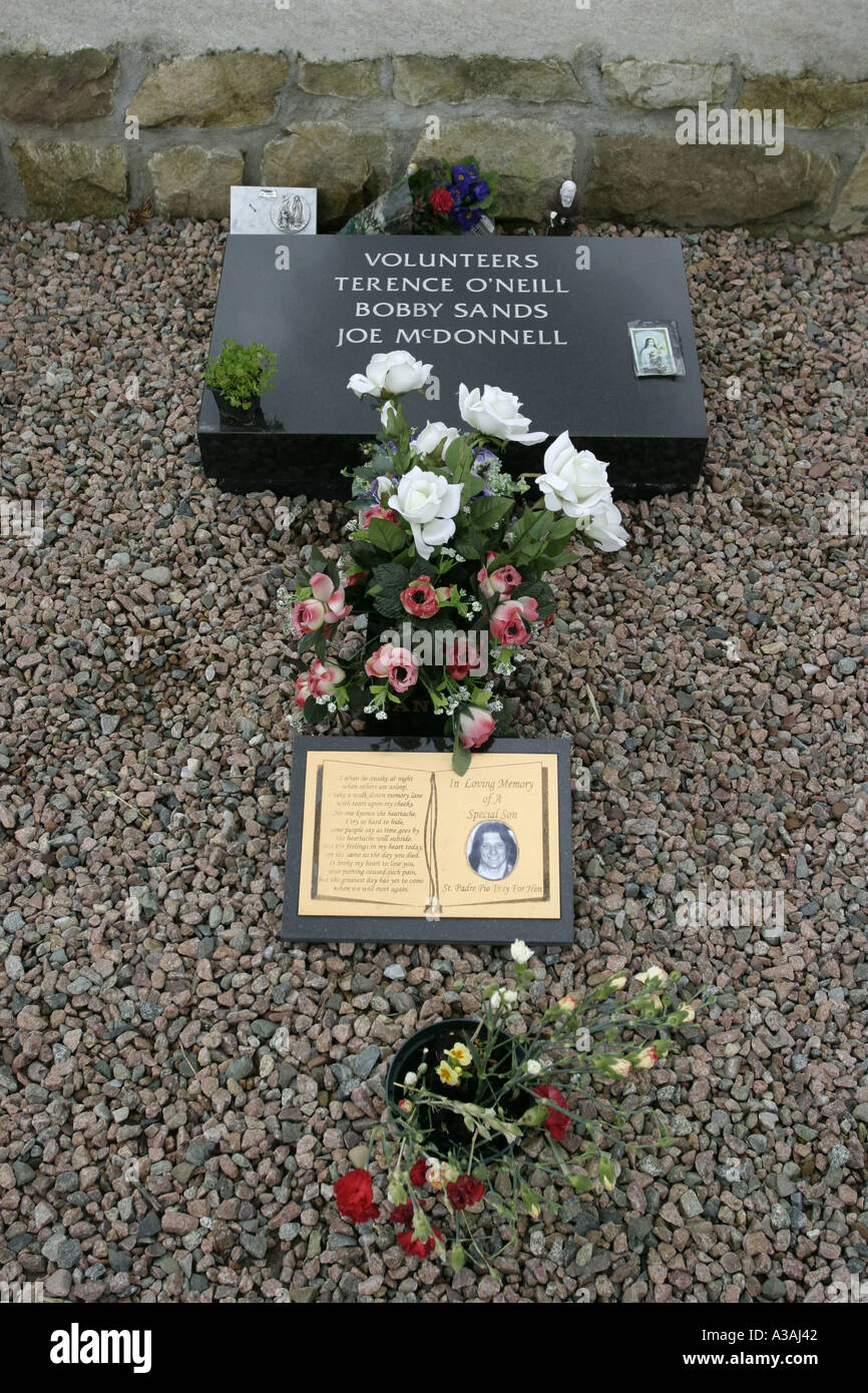 Tombe de grévistes volontaires IRA terrain républicain cimetière milltown falls road à l'ouest de l'Irlande du Nord Belfast Banque D'Images