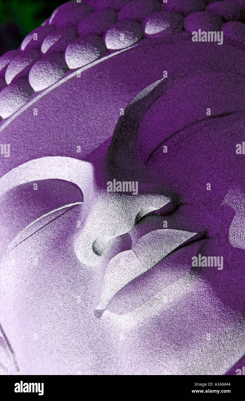 Détail de Bouddha Statue inclinables à Tsubosaka dera Préfecture Nara Japon temple historique fondée en 701AD Banque D'Images