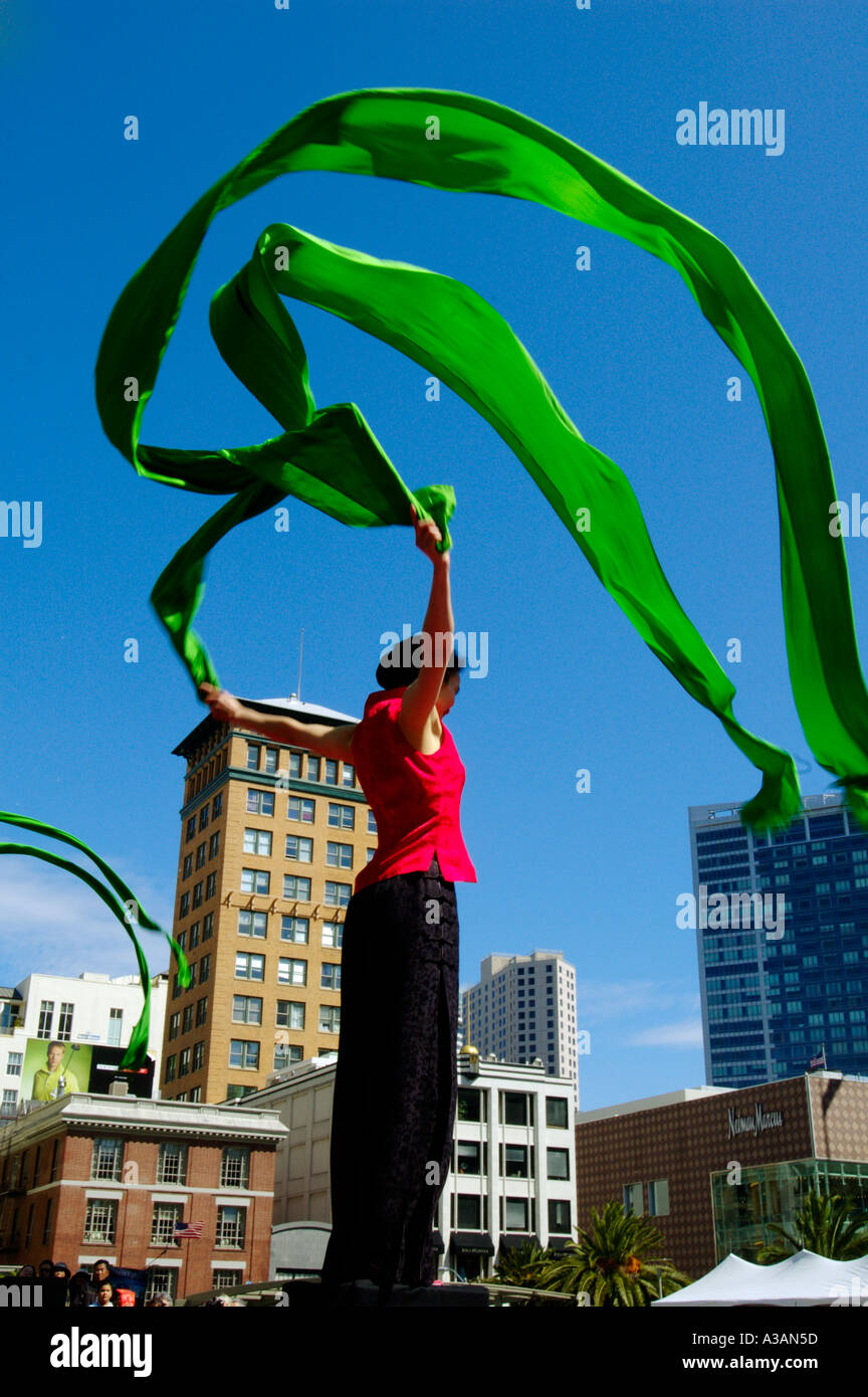 La Californie, San Francisco, danseuse chinoise Banque D'Images