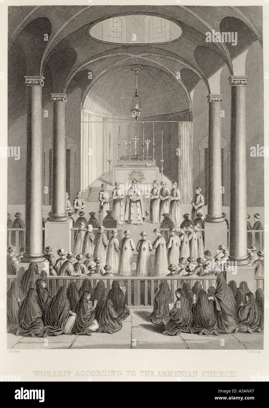 Culte de l'église arménienne selon Turcomania Perse Noé des premiers chrétiens de langue grecque romaine vieille bible observer la religion de masse Banque D'Images