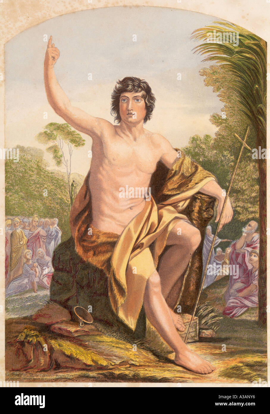Christian saint apôtre assis peinture plomb enseigner la divine show nouveau testament bible histoire biblique prêcher saint homme Banque D'Images