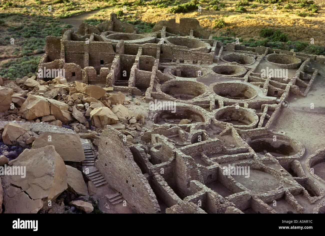 Pueblo Bonito ruines Indiennes Anasazi Chaco Canyon National Historical Park Nouveau Mexique Banque D'Images