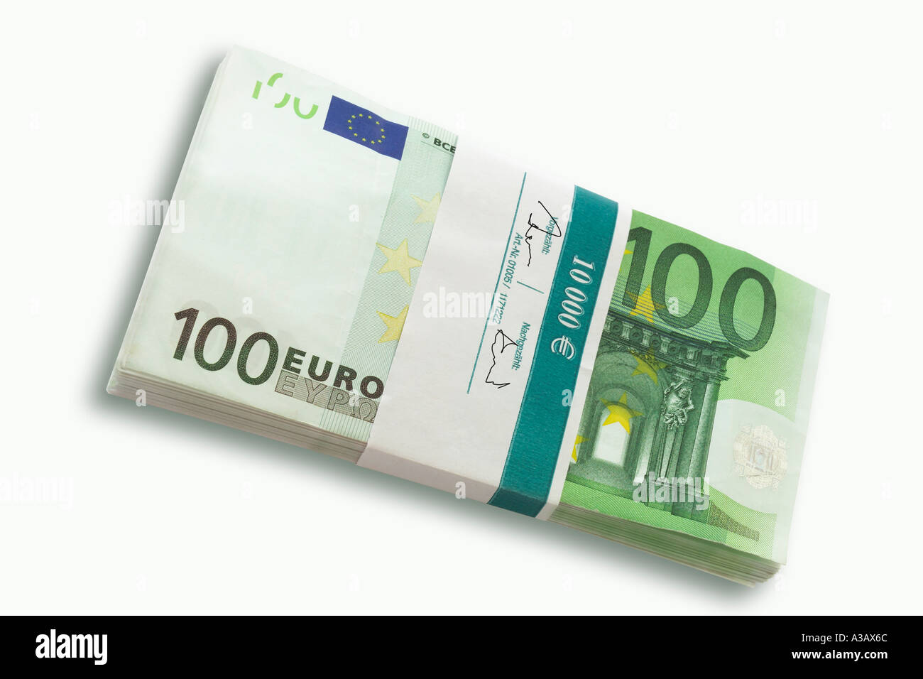 100 billets en euros Banque D'Images