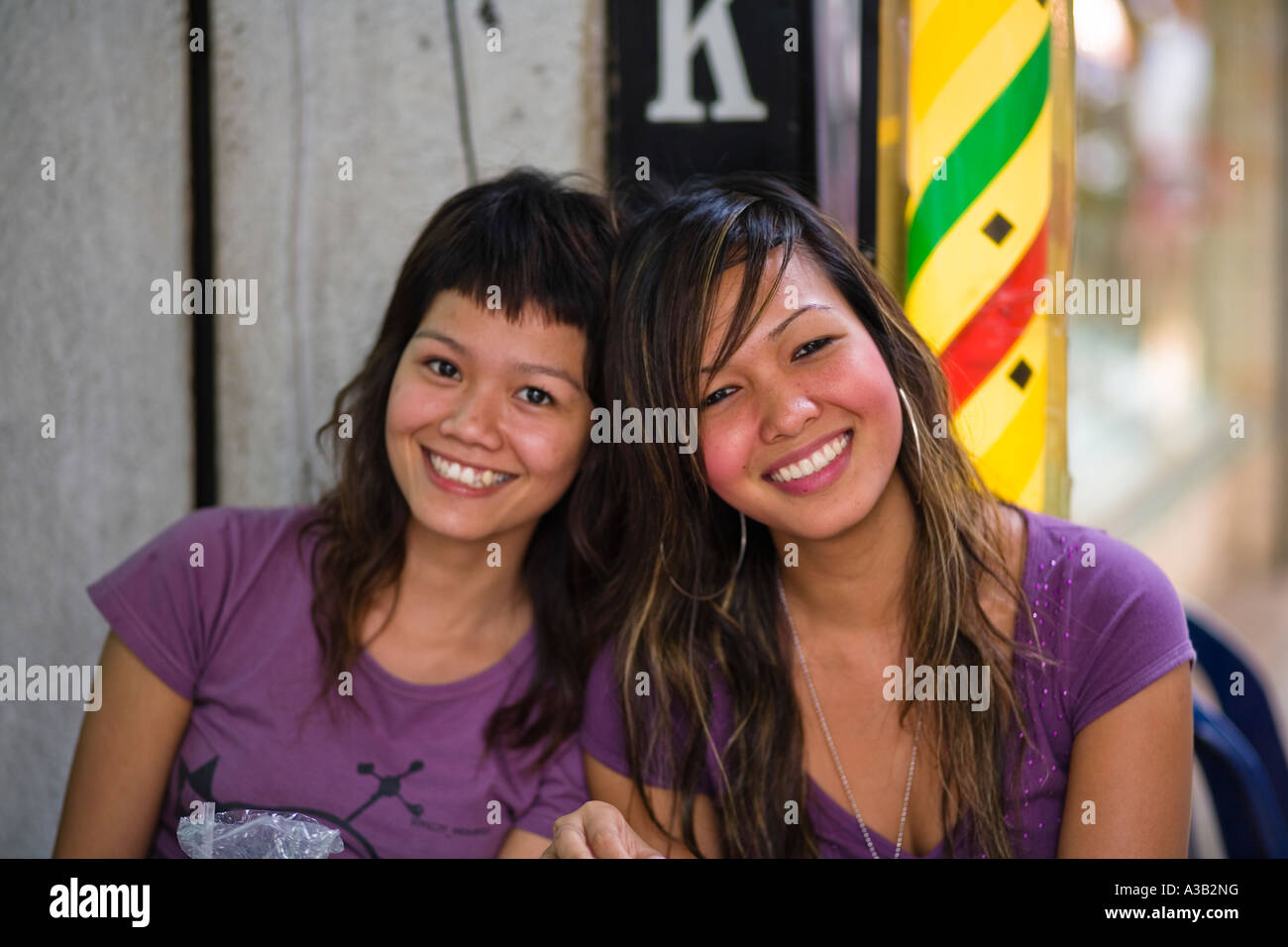 Portrait de filles Thai Bangkok Thailande Asie Banque D'Images