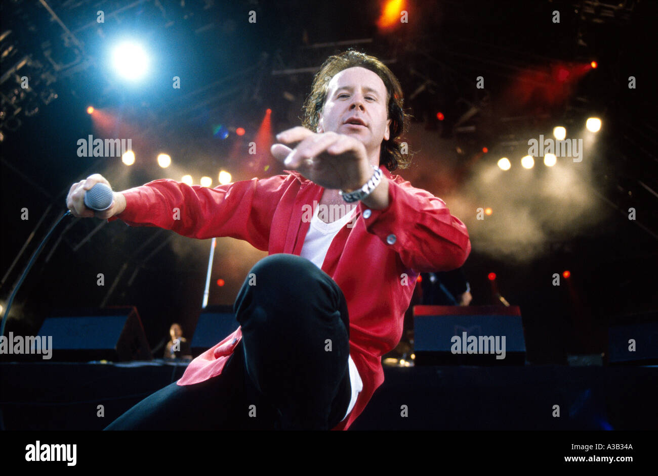 Kerr, de Simple Minds au festival de Glastonbury Banque D'Images
