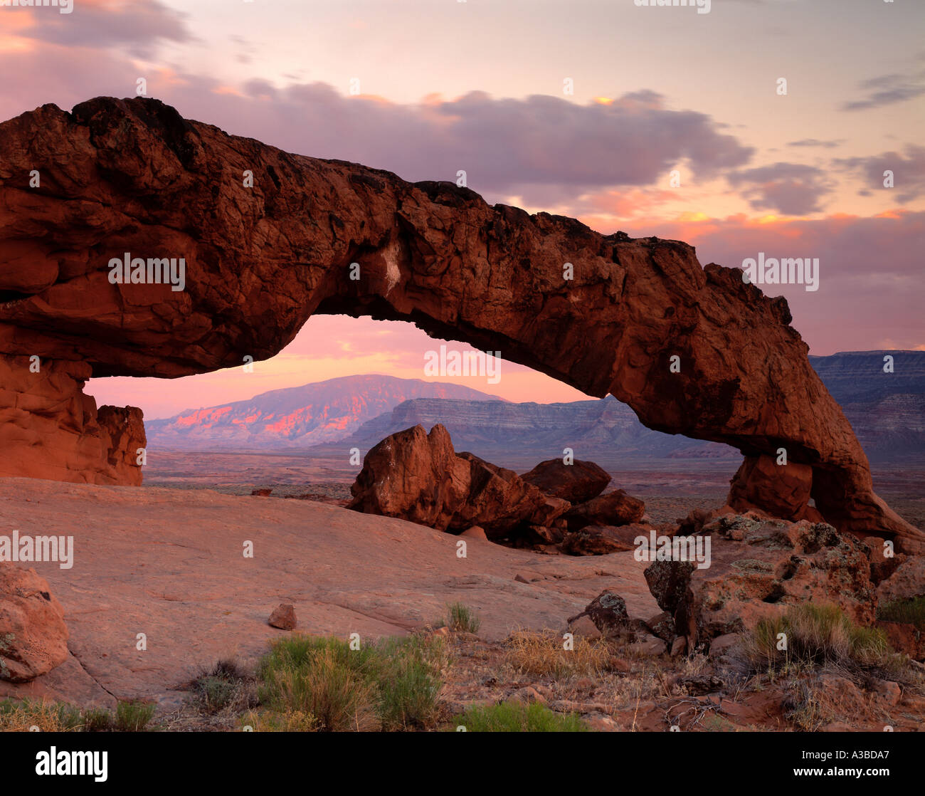 Sunset Arch Grand Staircase Escalante National Monument Utah Banque D'Images