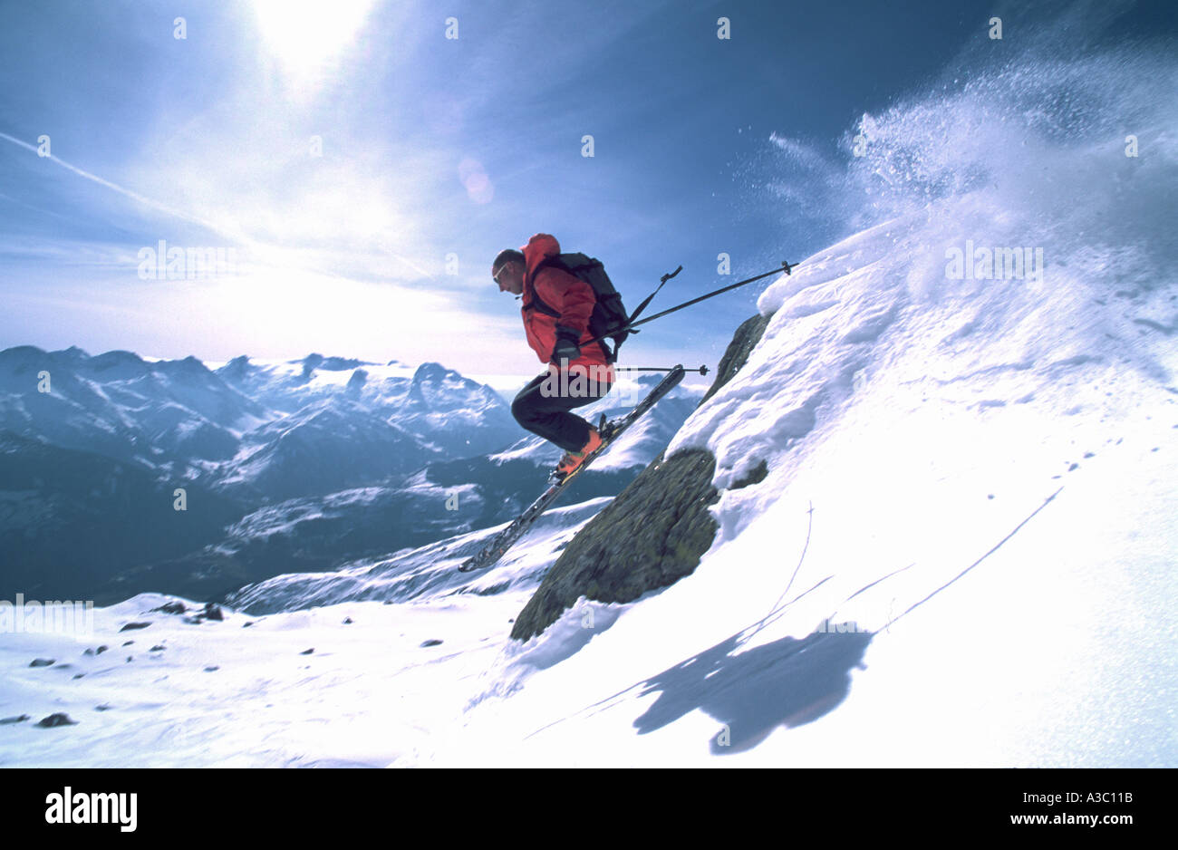 Saut à Ski Disentis Suisse Banque D'Images