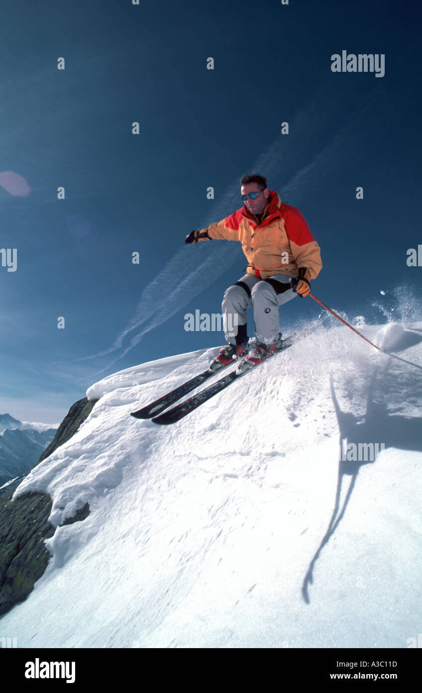 Saut à Ski freeride Banque D'Images