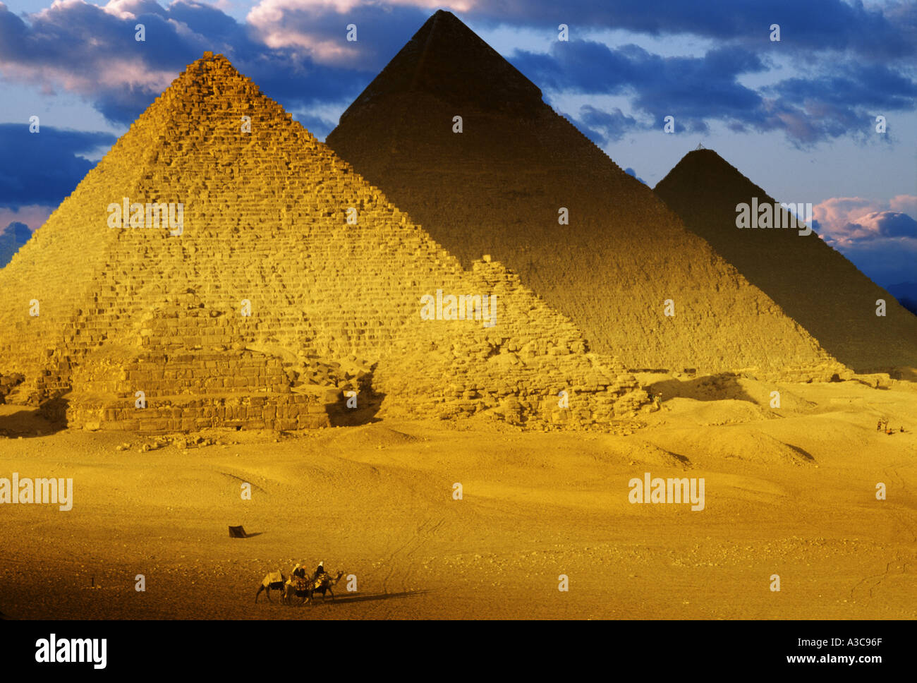 Les Pyramides de Gizeh Le Caire Egypte Banque D'Images