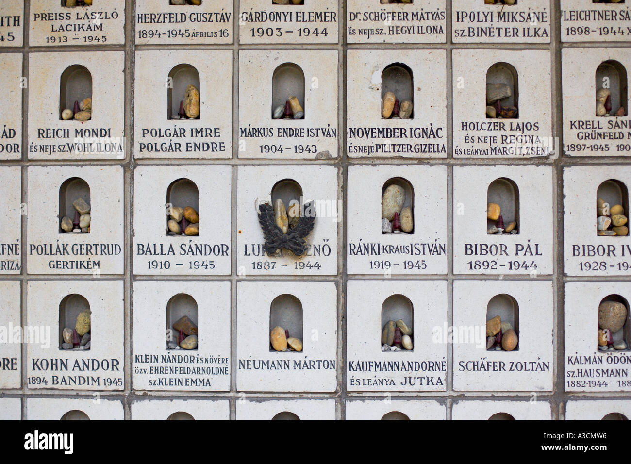 Un mémorial de l'Holocauste à Budapest, Hongrie Banque D'Images