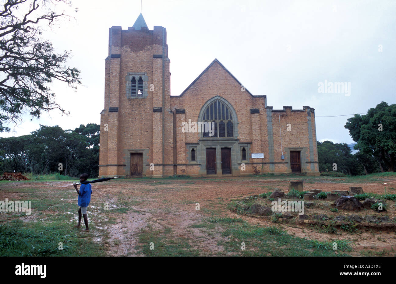 Afrique Malawi Livingstonia missionary ville construite sur le haut plateau de Livingstonia Church Banque D'Images