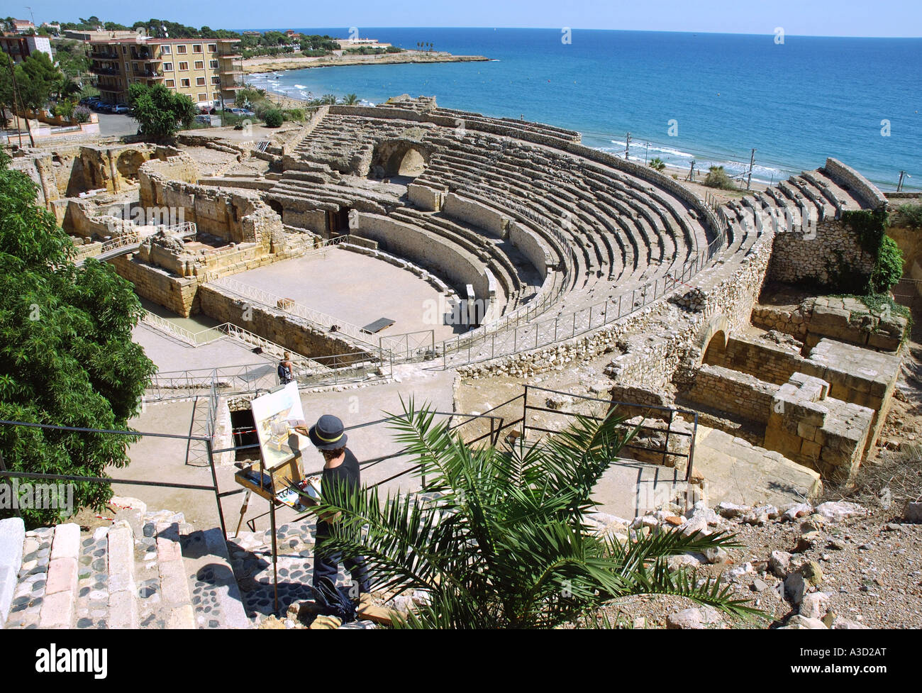 Amphithéâtre romain Tarragona CATALOGNE CATALOGNE CATALOGNE Costa Dorada España Espagnol Iberia Péninsule Ibérique Espagne Europe Banque D'Images