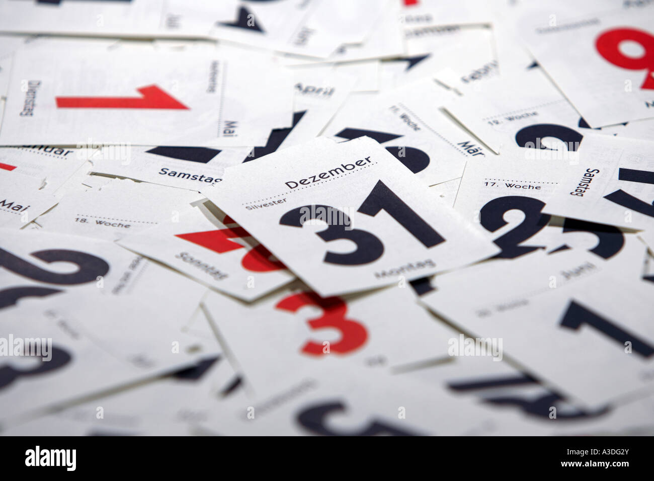 31 Fiche de décembre - calendrier de découpe. Banque D'Images