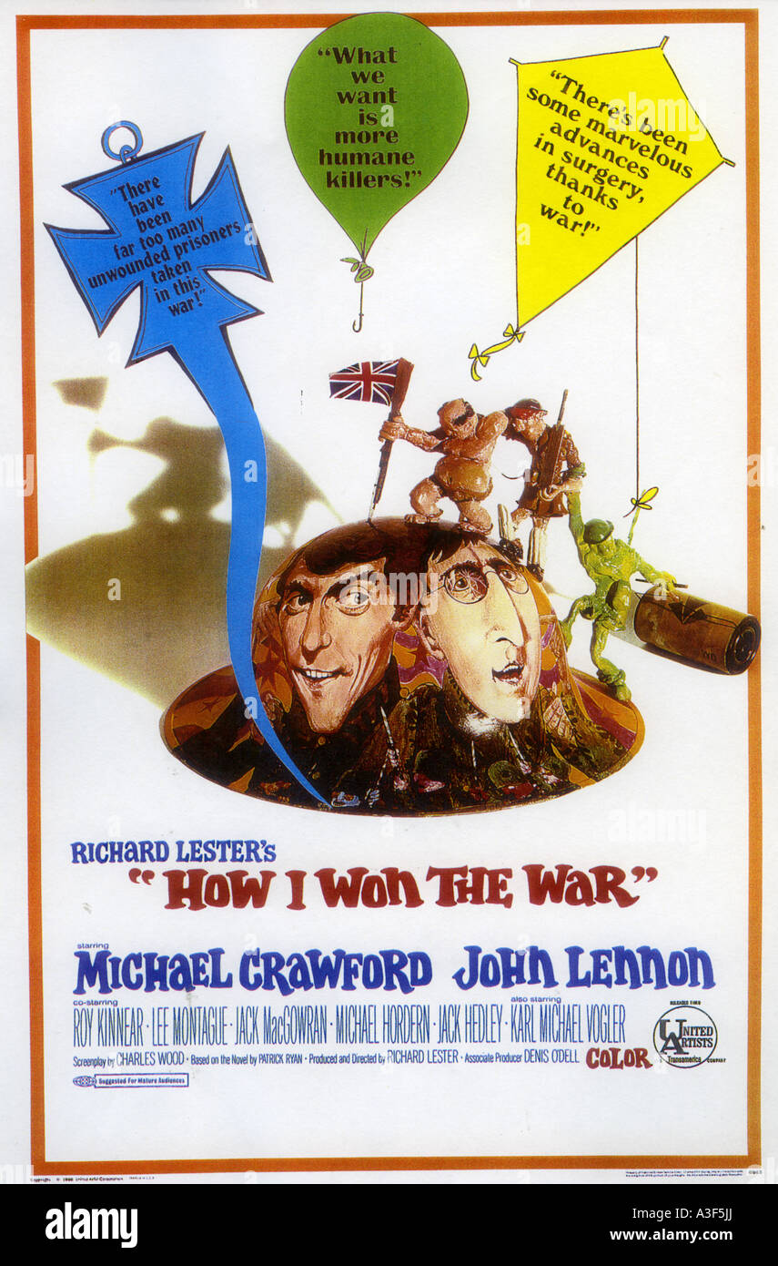 Comment j'ai gagné la guerre pour l'affiche 1967 UA film avec John Lennon Banque D'Images